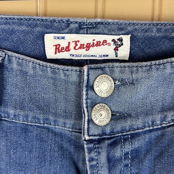 Red Engine Vintage Spirfire Cropped Jeans Size 26 - Picture 2 of 4